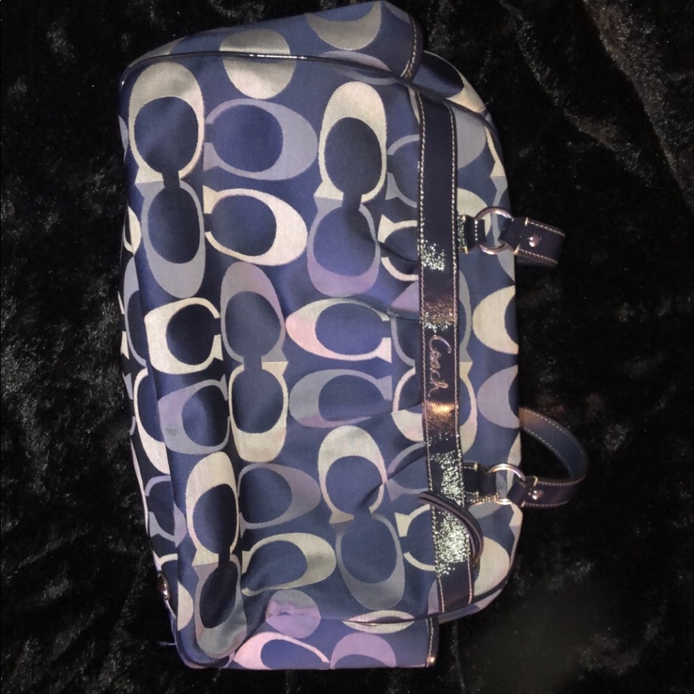 Blue Coach Diaper Bag